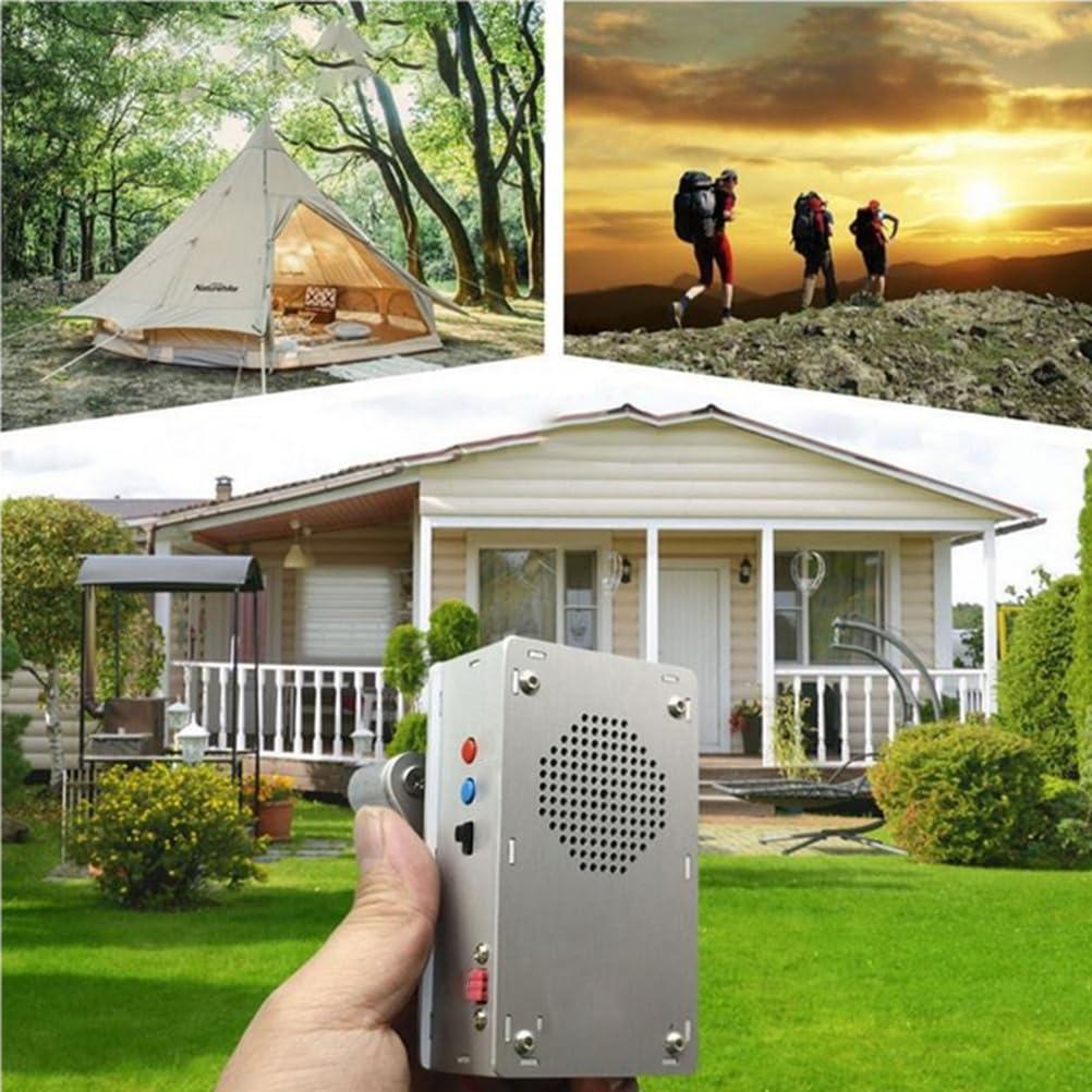 Hand-Crank Emergency Power Station –Flashlight, Lighter & Power Bank (1000mAh), Hand Crank Generator with Flashlight Fm Radio and Lighter, Portable Aluminum Alloy Survival Gear