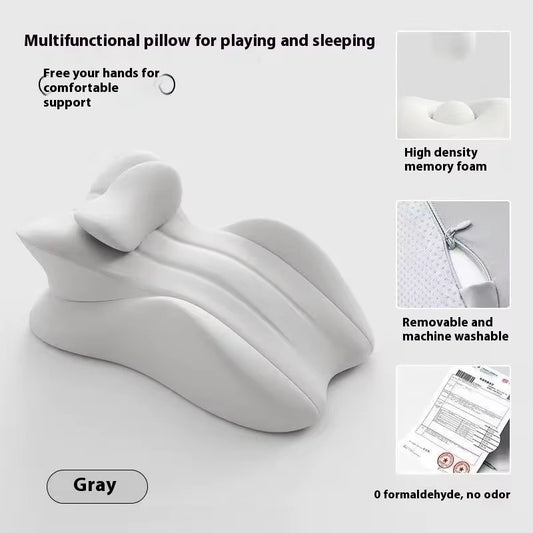Laxrue“ memory foam ergonomic wedge pillow is suitable for people who prefer sleeping on their stomach and can also be used as a reading pillow in bed, providing ergonomic support.