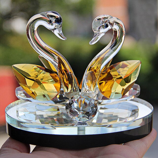 Laxrue™ Crystal Swans Table Figurines