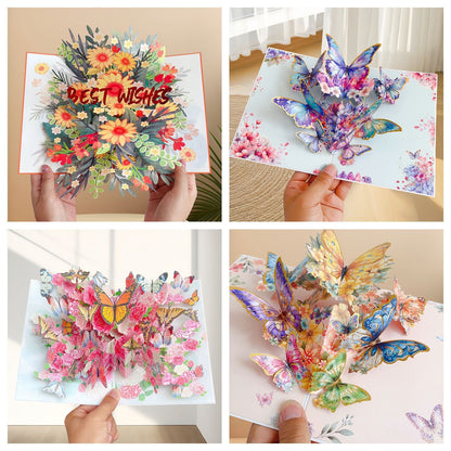 Brand New Romantic Forever Blooming Flower Pop Up Cards Valentine's Day Greeting Cards Ideal Couple Gifts for Holiday Surprise