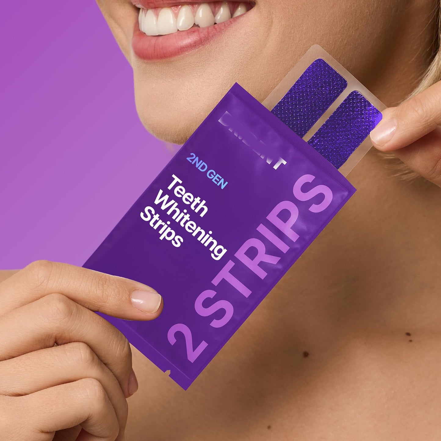 V34Purple Teeth Whitening Strips – Colour Correcting Stain Care