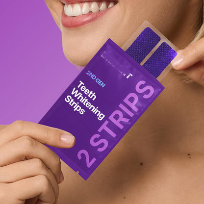 V34Purple Teeth Whitening Strips – Colour Correcting Stain Care