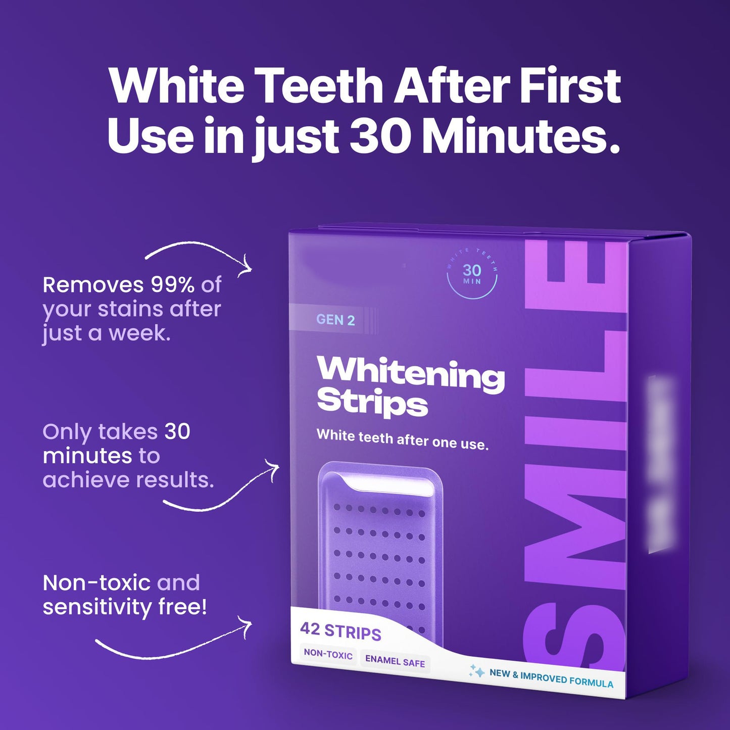 V34 Teeth Whitening Strips – Colour Correcting PAP+ Formula
