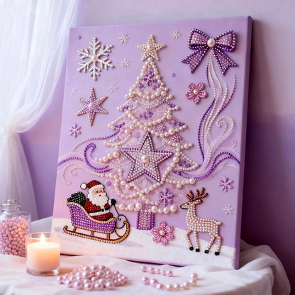 Laxrue "Pearl and Diamond Artworks - Purple Flower Christmas"