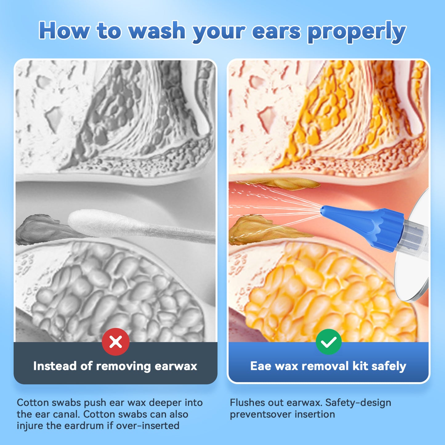 Home Ear Cleaning Tool — Manual Push-Button Design