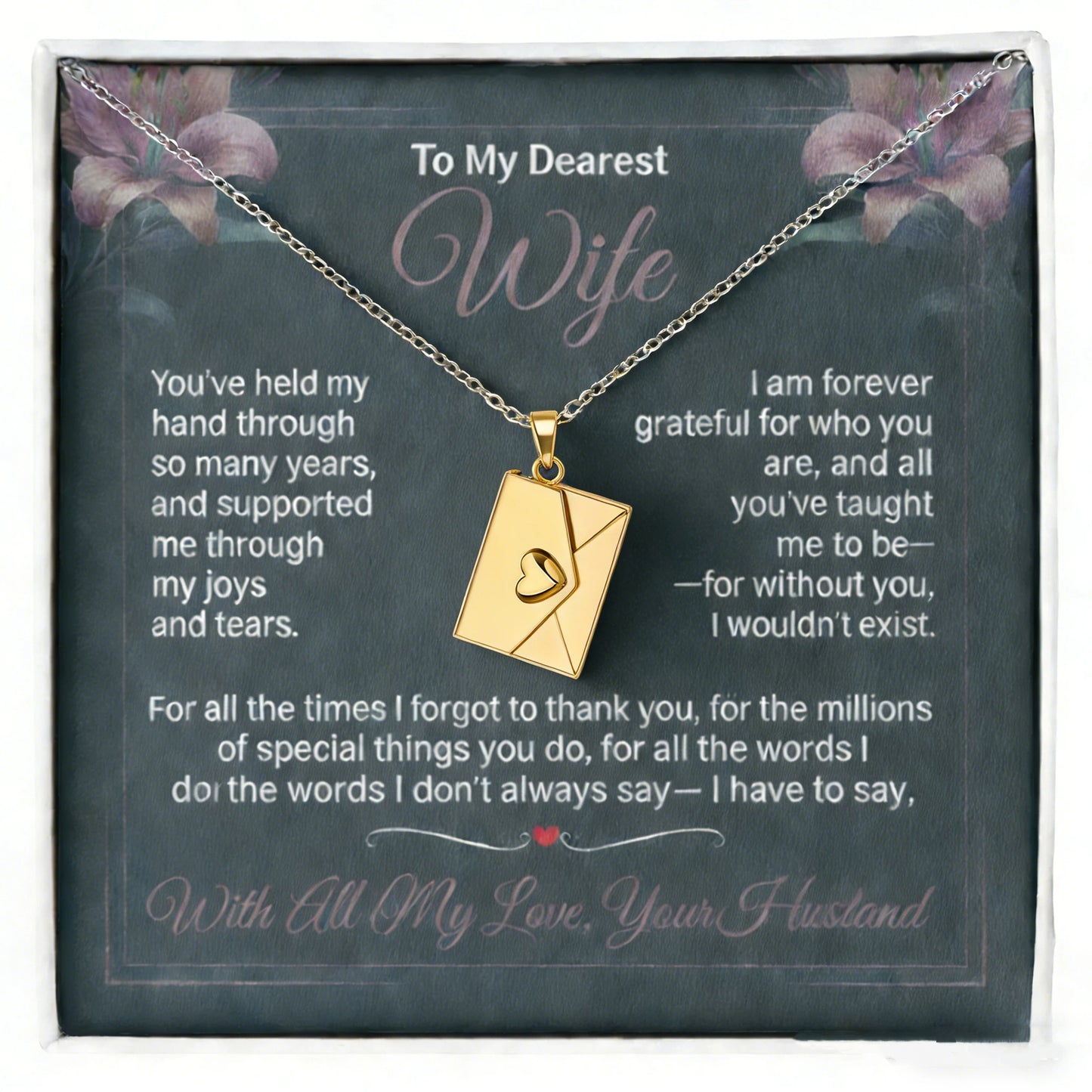 Laxrue“Customizable envelope necklaces containing secret messages, personalized photos, and necklaces.