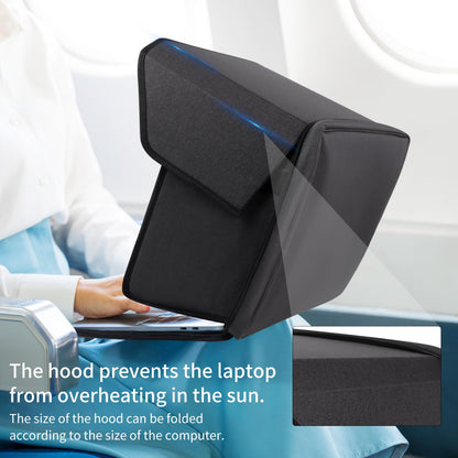 Outdoor laptop sunshade cover, foldable and portable.