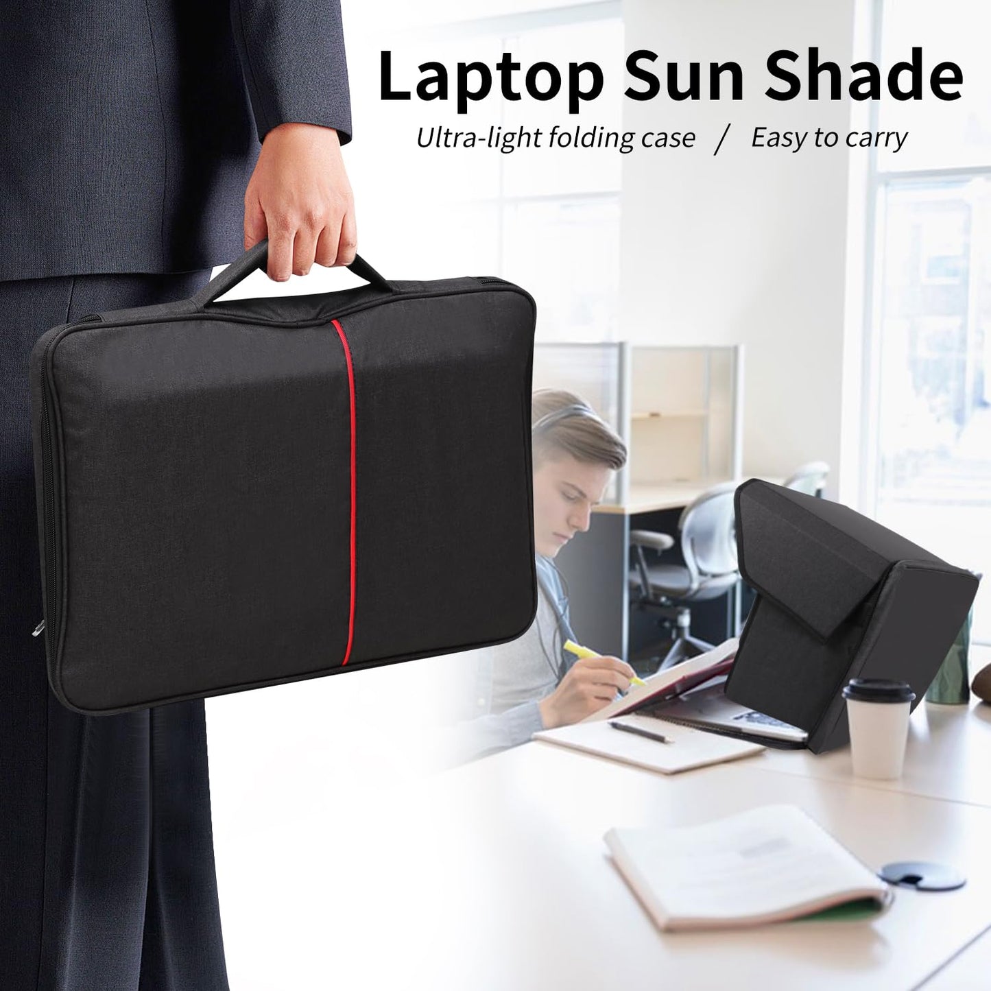 Outdoor laptop sunshade cover, foldable and portable.