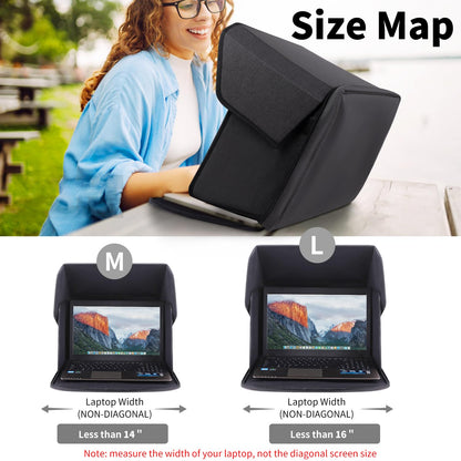 Outdoor laptop sunshade cover, foldable and portable.
