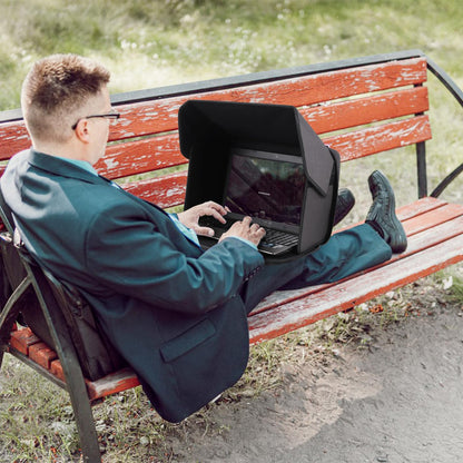 Outdoor laptop sunshade cover, foldable and portable.