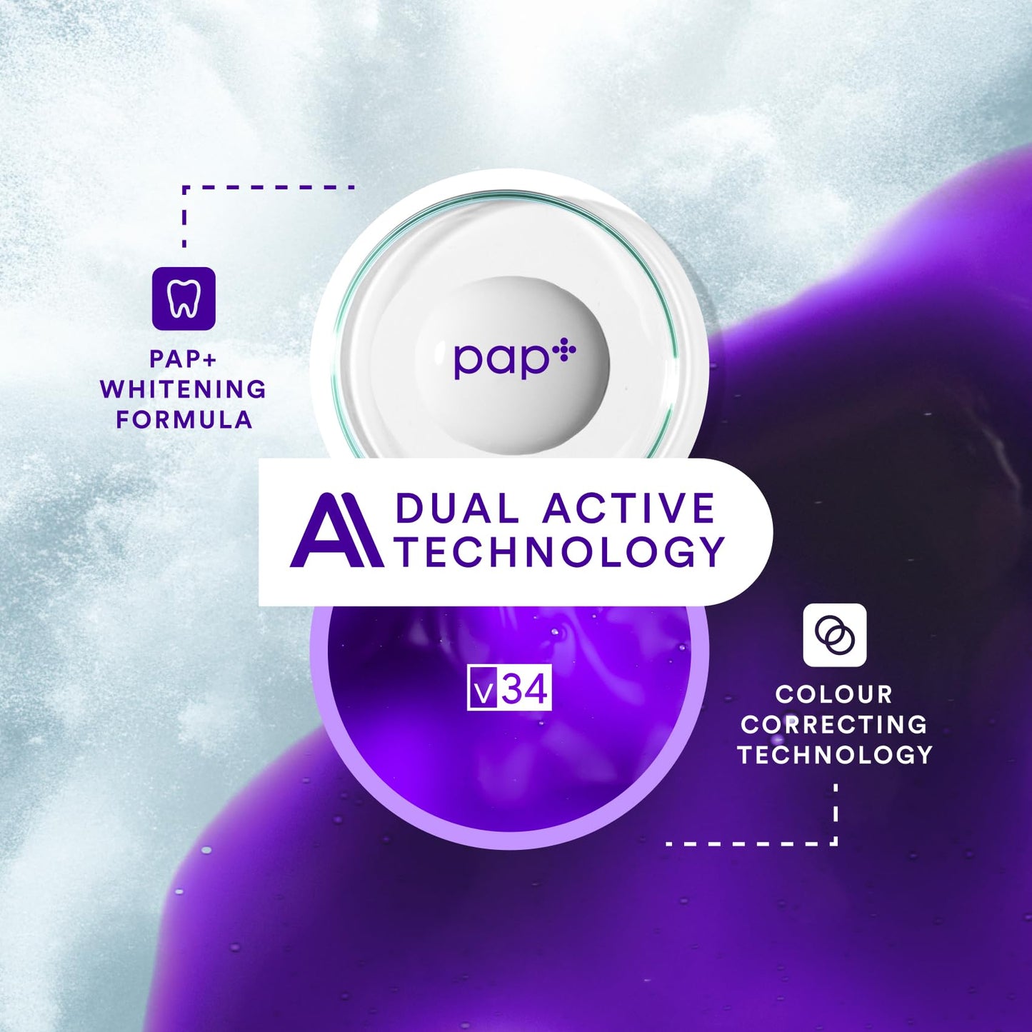 V34Purple Teeth Whitening Strips – Colour Correcting Stain Care