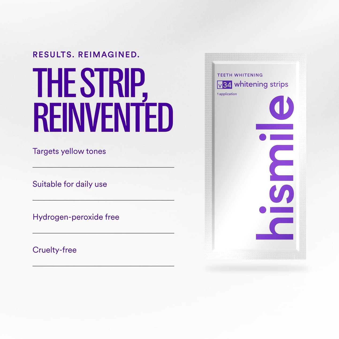 V34Purple Teeth Whitening Strips – Colour Correcting Stain Care