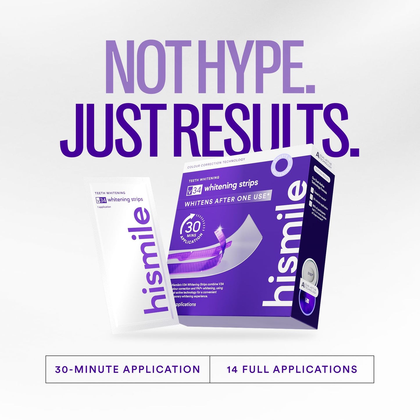 V34Purple Teeth Whitening Strips – Colour Correcting Stain Care