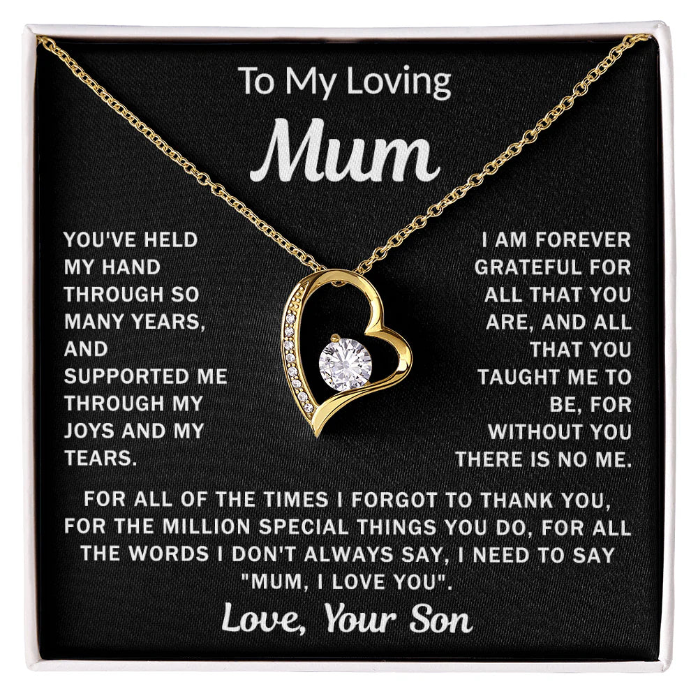 To My Loving Mum - Heart Necklace