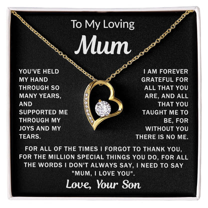 To My Loving Mum - Heart Necklace