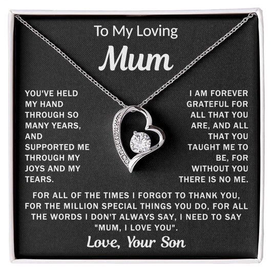 To My Loving Mum - Heart Necklace