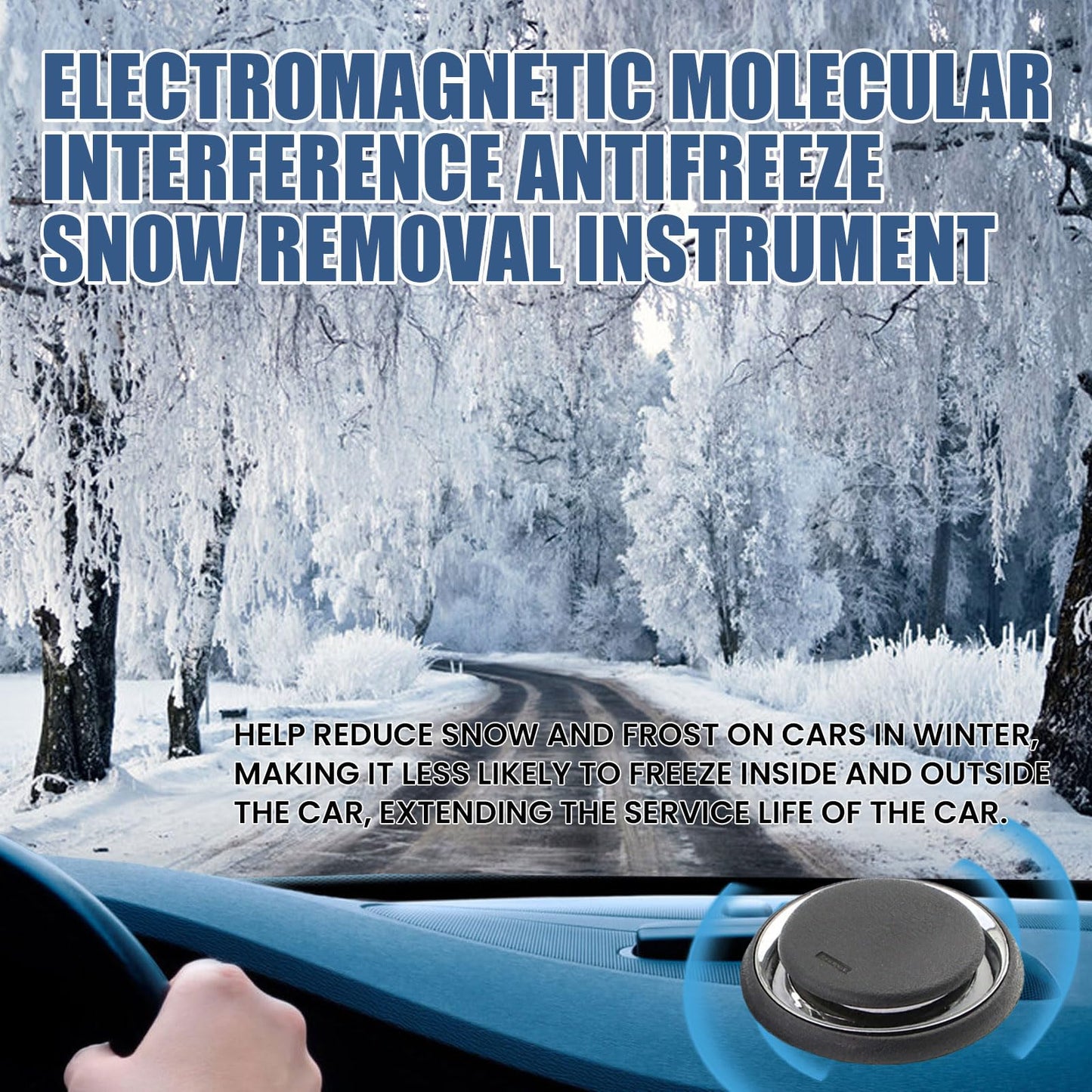 Laxrue”Solar Powered Car Deicer, Electromagnetic Windshield Ice Melter for Winter Vehicle Maintenance