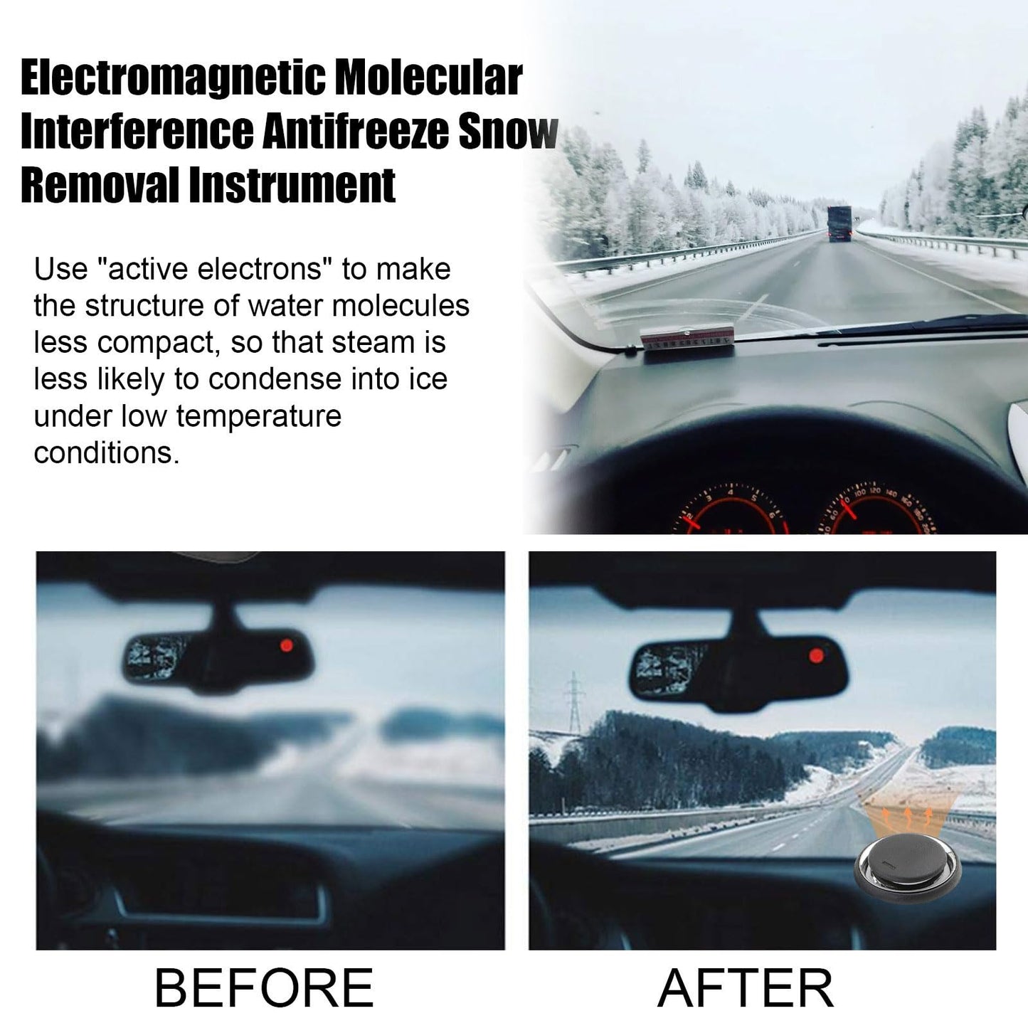 Laxrue”Solar Powered Car Deicer, Electromagnetic Windshield Ice Melter for Winter Vehicle Maintenance