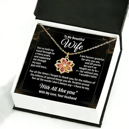 Laxrue“A necklace and pendant in the shape of a 360-degree rotating bauhinia flower, inlaid with cubic zirconia, elegant and exquisite.