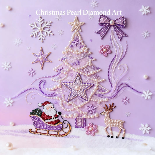Laxrue "Pearl and Diamond Artworks - Purple Flower Christmas"