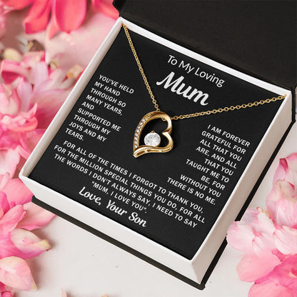 To My Loving Mum - Heart Necklace