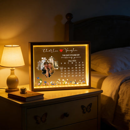 The day I found the missing piece of my life: Luminous photo frames, personalized couple photo frames, light boxes, perfect for couples, parents, friends, weddings, and Christmas.