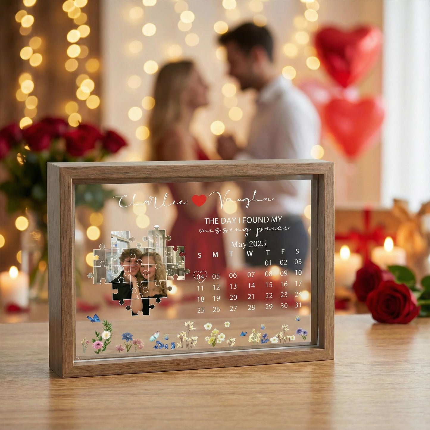 The day I found the missing piece of my life: Luminous photo frames, personalized couple photo frames, light boxes, perfect for couples, parents, friends, weddings, and Christmas.