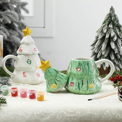 Laxrue“DIY mug craft kit, includes 6 colors of paint and brushes.