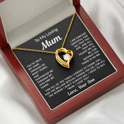 To My Loving Mum - Heart Necklace