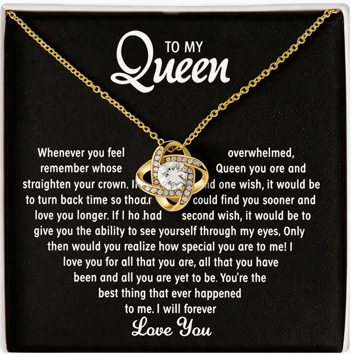 To my Queen – Love Heart Necklace（Eternal Necklace）