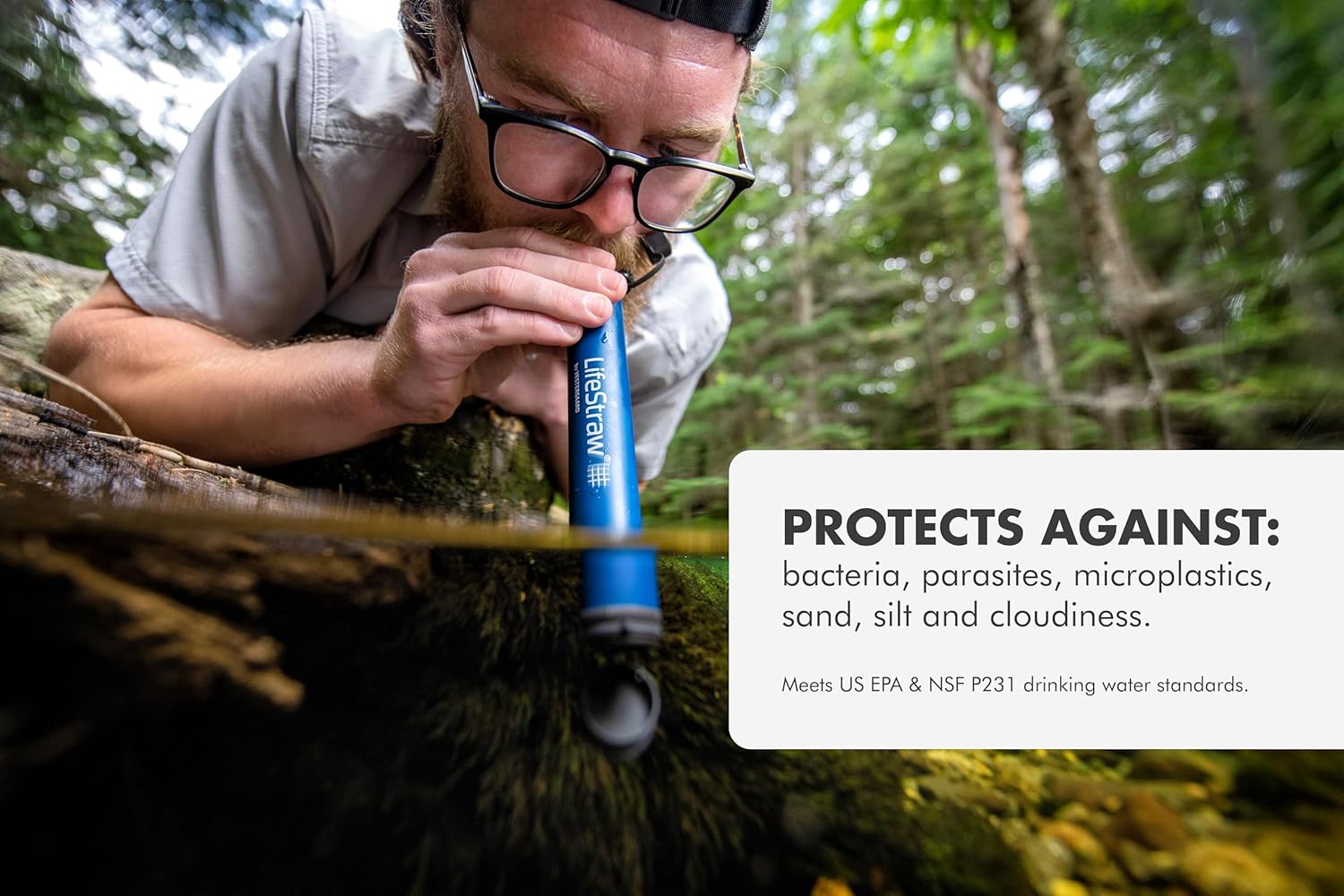 Personal Water Filter Straw for Hiking, Camping & Travel