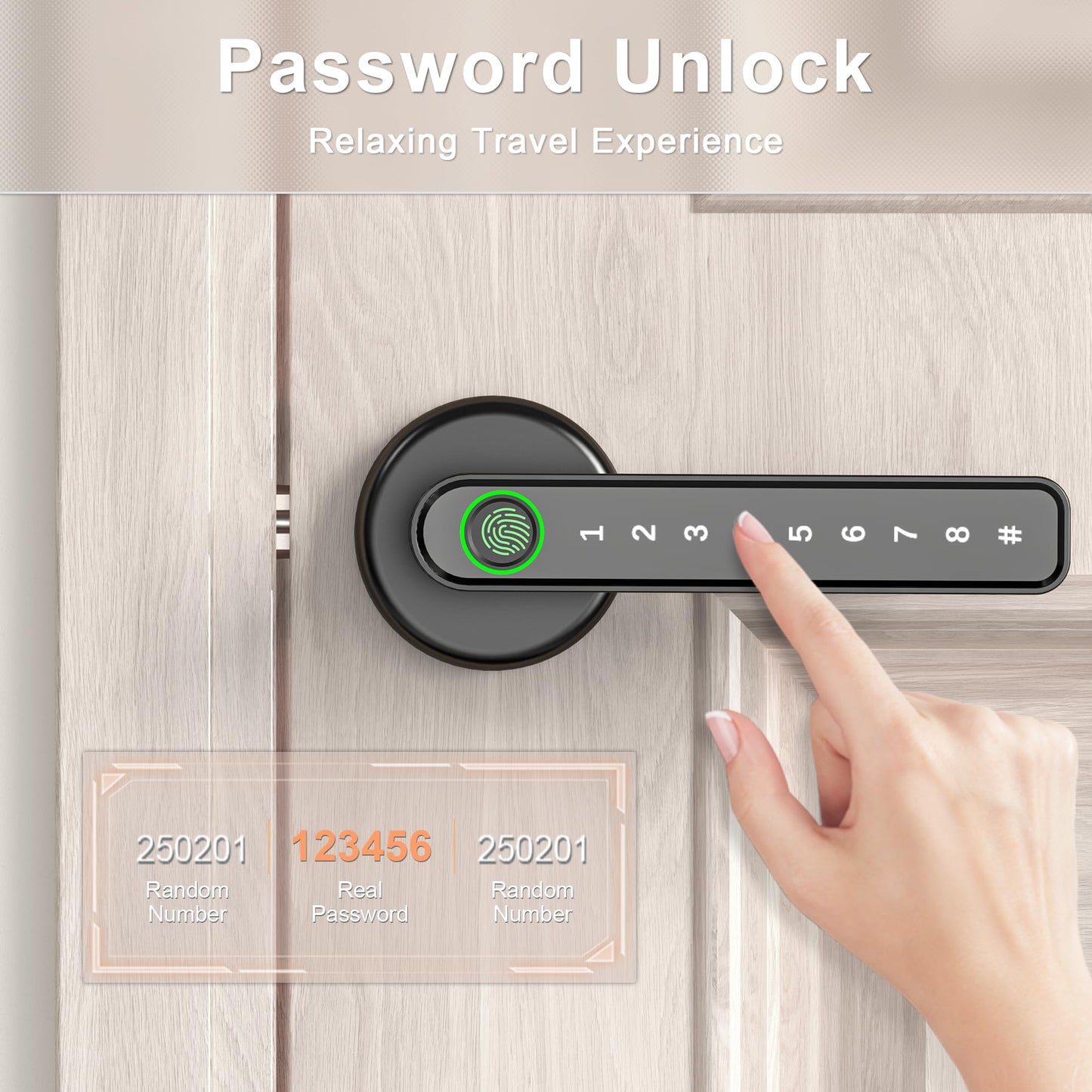 Laxrue“Fingerprint door lock, smart door lock with keypad, keyless entry door lock.