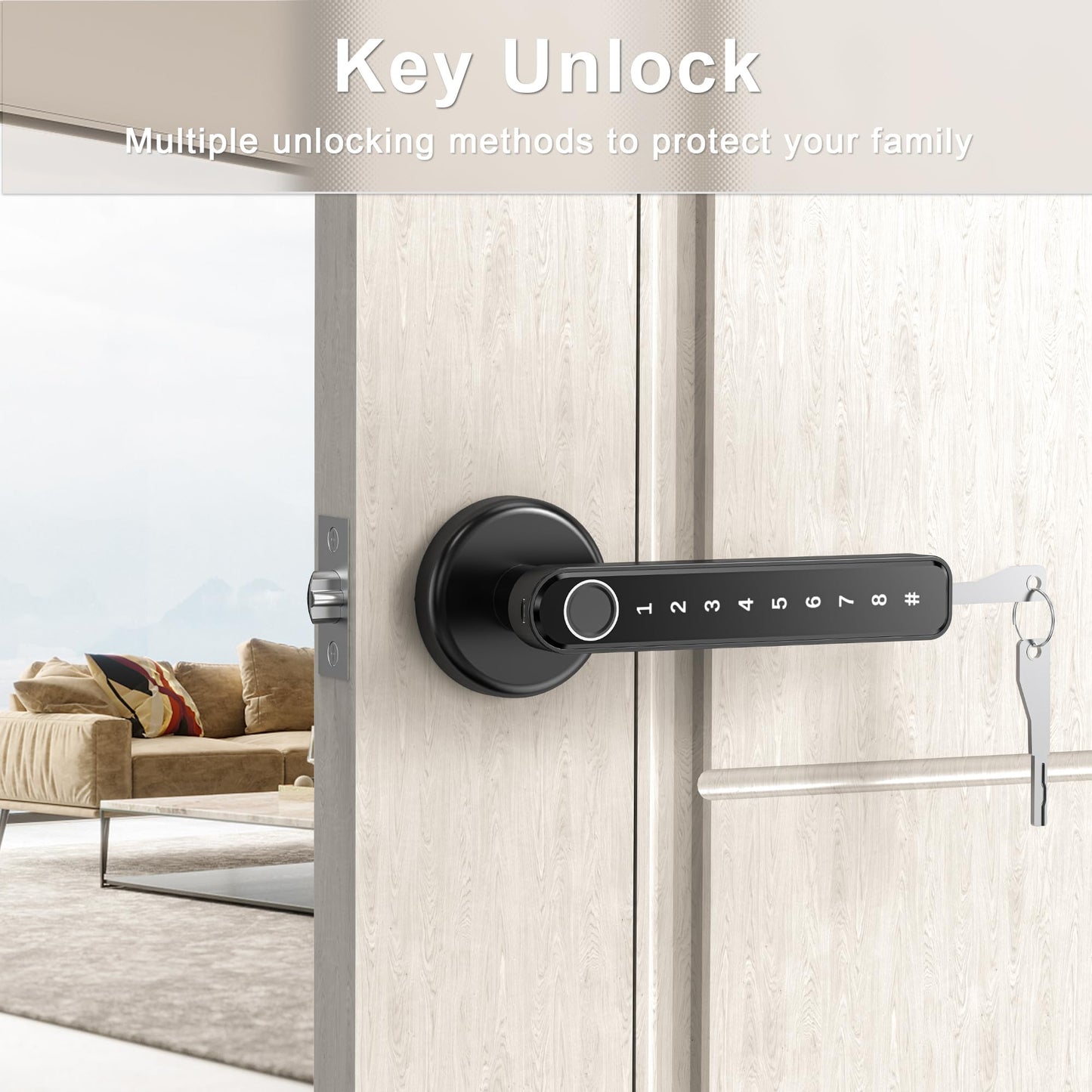 Laxrue“Fingerprint door lock, smart door lock with keypad, keyless entry door lock.