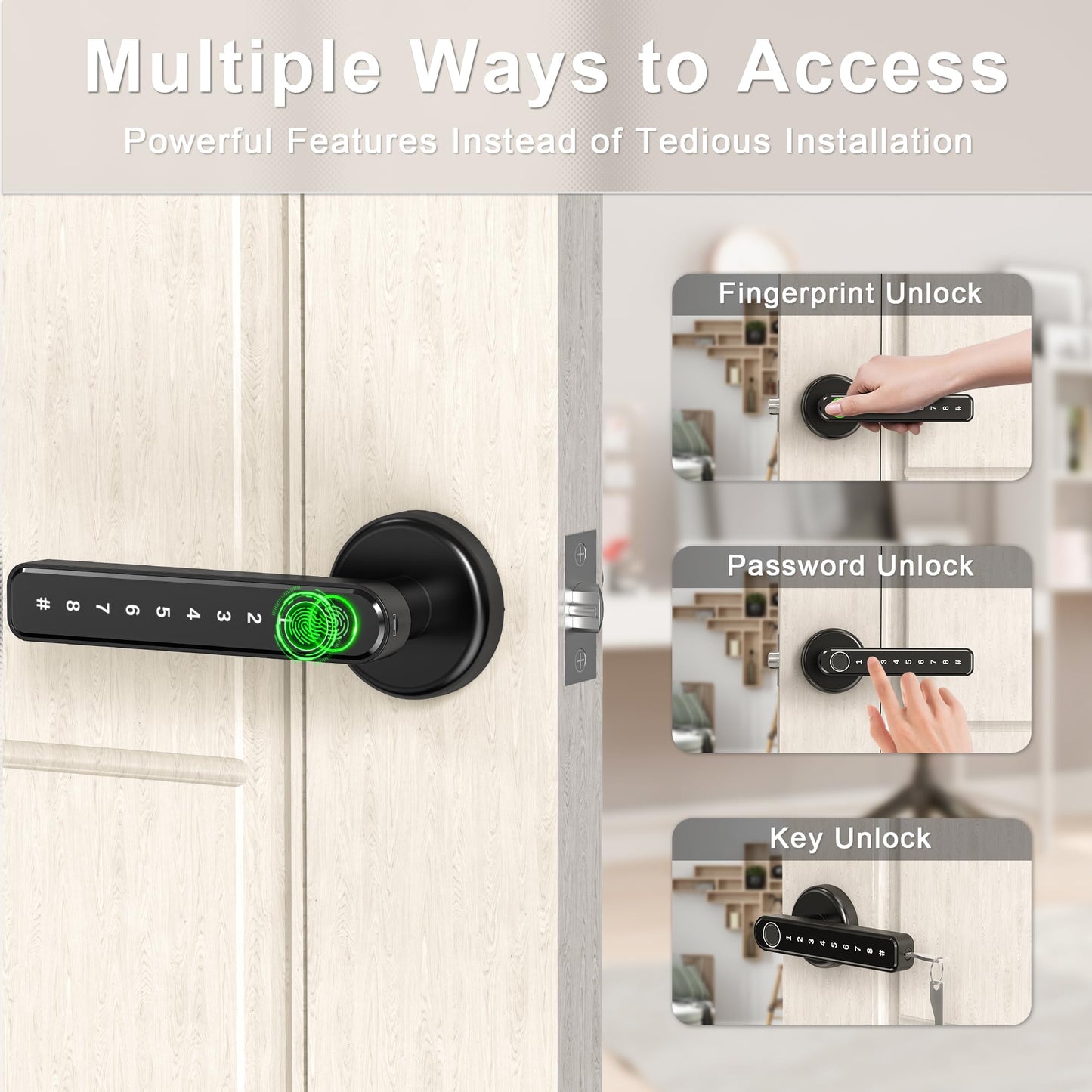 Laxrue“Fingerprint door lock, smart door lock with keypad, keyless entry door lock.
