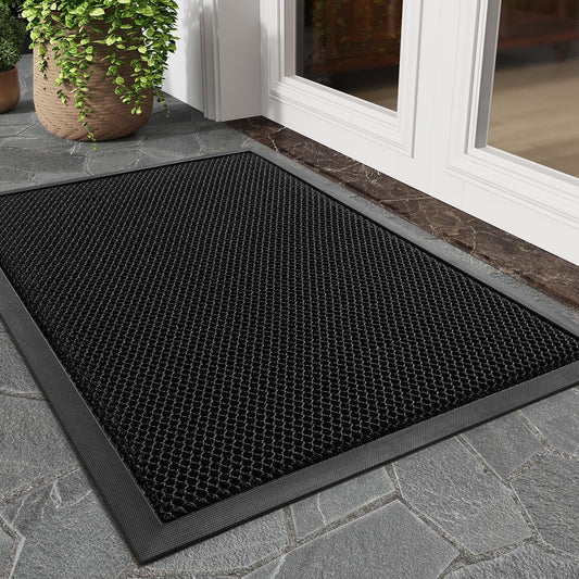 Laxrue“Front door mat, outdoor entrance mat, durable heavy-duty non-slip rubber mat, stain-resistant doormat.