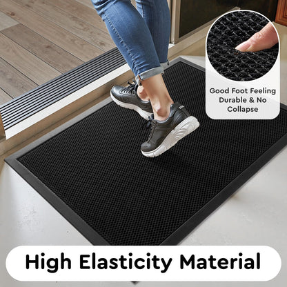 Laxrue“Front door mat, outdoor entrance mat, durable heavy-duty non-slip rubber mat, stain-resistant doormat.