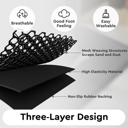 Laxrue“Front door mat, outdoor entrance mat, durable heavy-duty non-slip rubber mat, stain-resistant doormat.