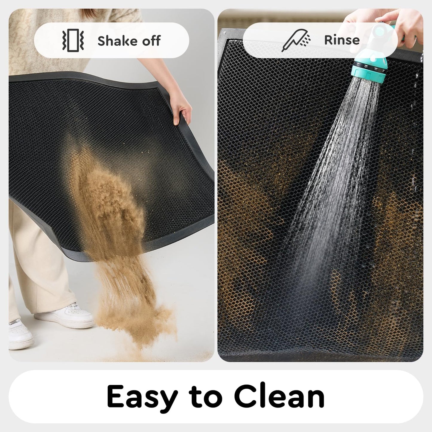 Laxrue“Front door mat, outdoor entrance mat, durable heavy-duty non-slip rubber mat, stain-resistant doormat.