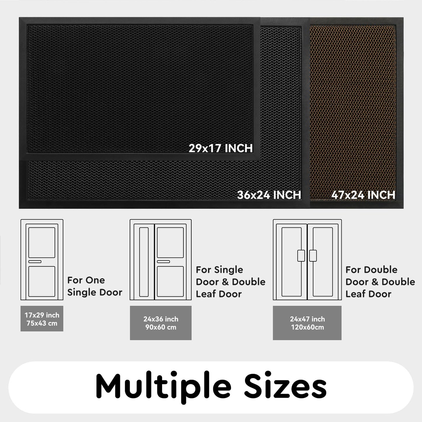 Laxrue“Front door mat, outdoor entrance mat, durable heavy-duty non-slip rubber mat, stain-resistant doormat.