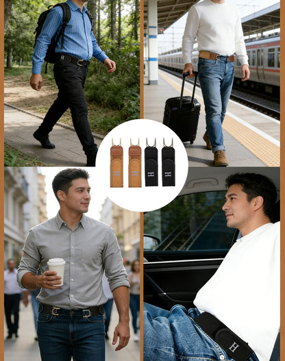 Laxrue“for Men and Women Elastic No Buckle Invisible Belt Patented Metal Free TSA Soft Adjustable Side Tactical Belt