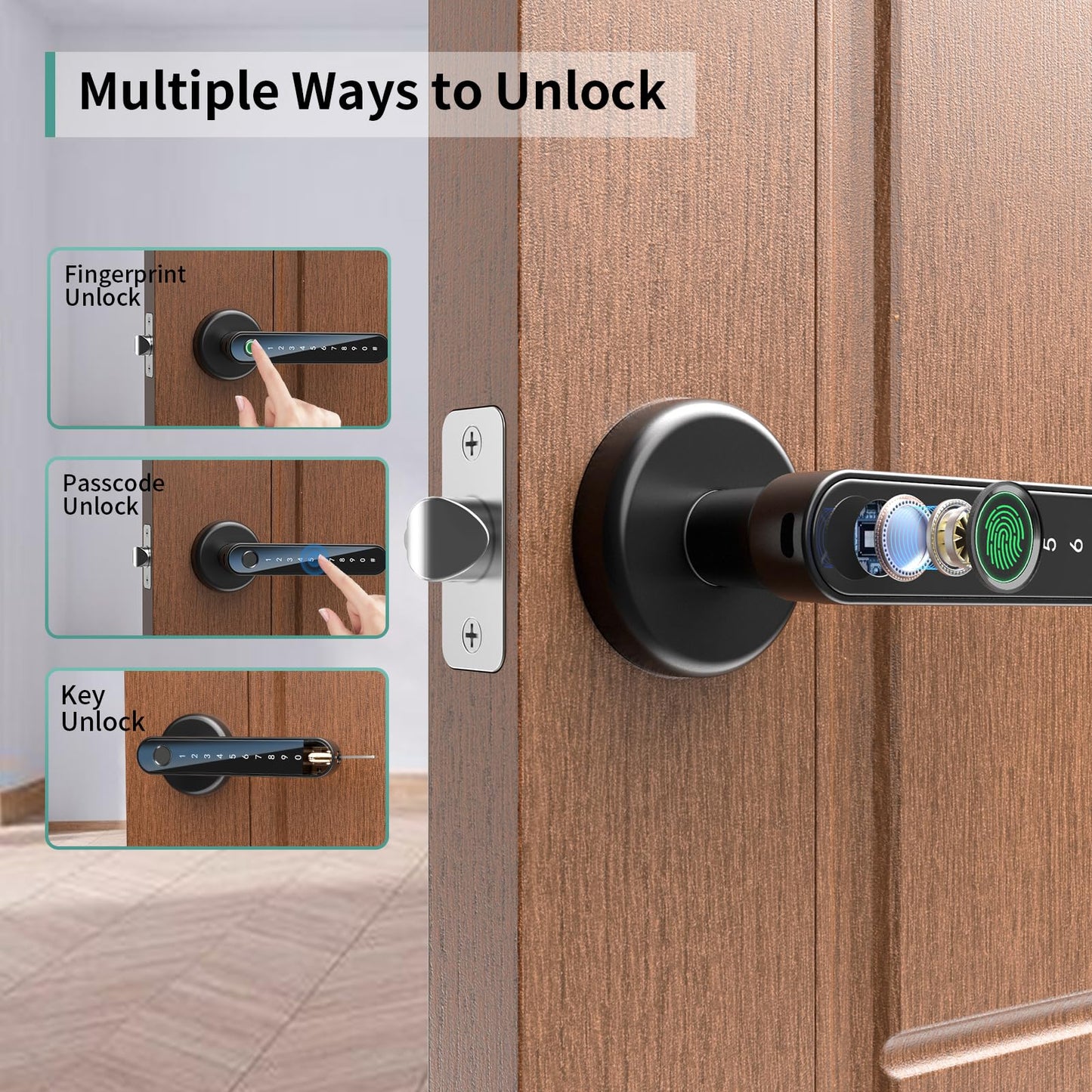Laxrue“Fingerprint door lock, smart door lock with keypad, keyless entry door lock.