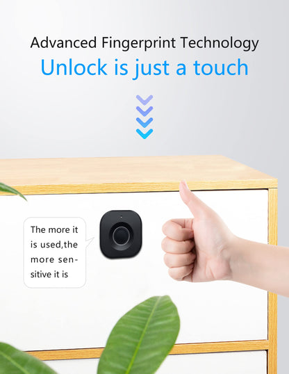 Laxrue“5pcsFingerprint cabinet lock, smart keyless hidden file drawer and wardrobe.