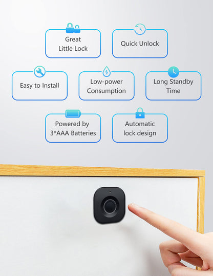 Laxrue“5pcsFingerprint cabinet lock, smart keyless hidden file drawer and wardrobe.