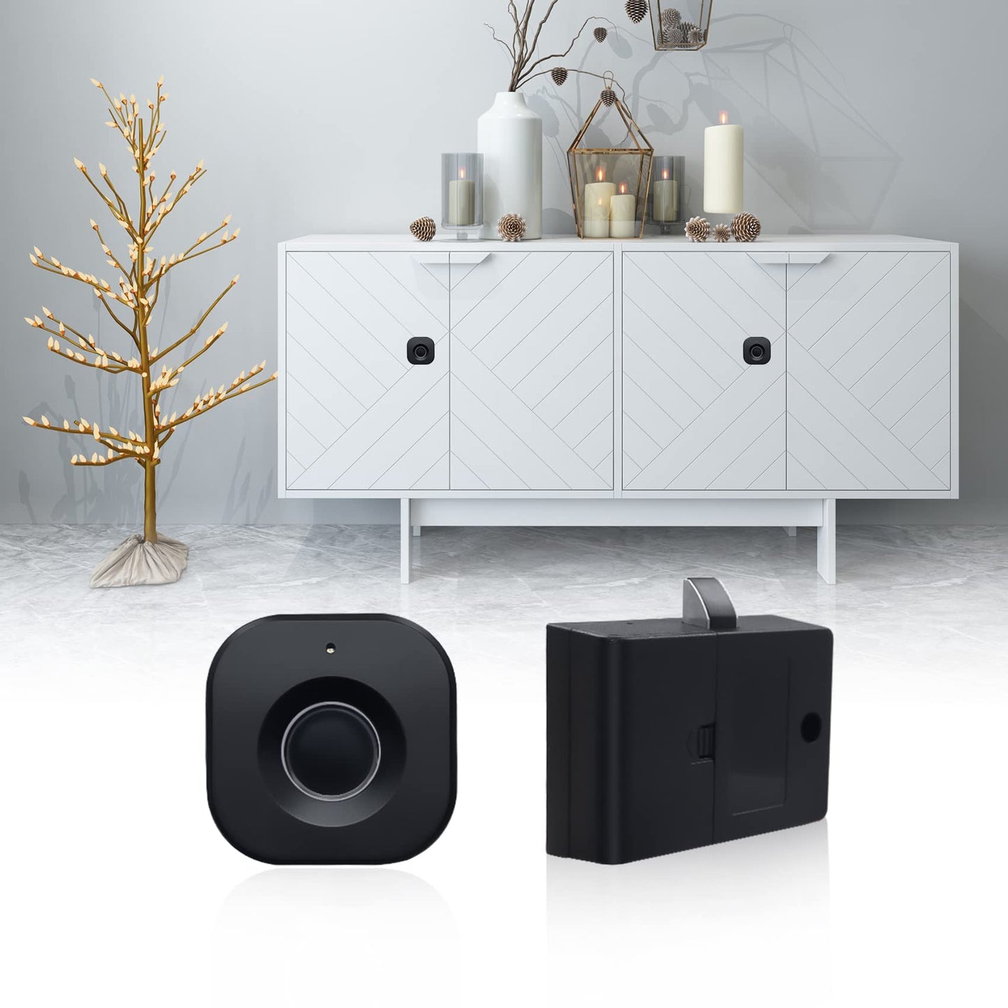 Laxrue“5pcsFingerprint cabinet lock, smart keyless hidden file drawer and wardrobe.