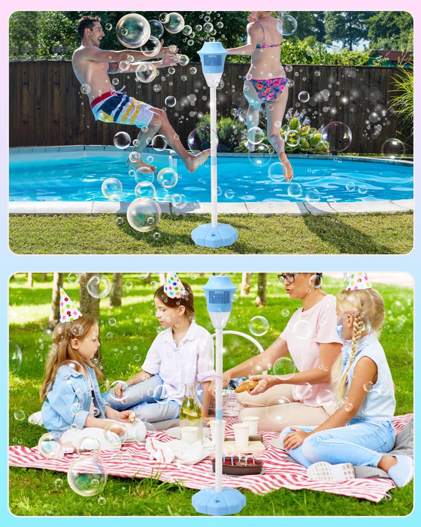 3in1Automatic LED Bubble Lamp Machine，A bubble， machine featuring ，sound and light effects.