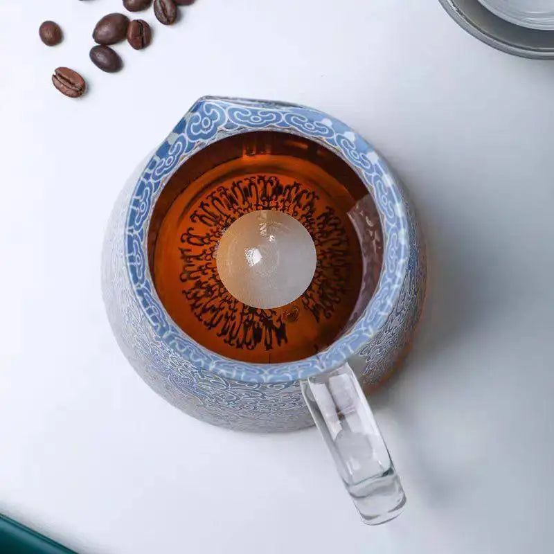 Coffee pot blue and white porcelain glass sharing pot coffee filter cup large capacity hand punch pot, filter pot, filter cup