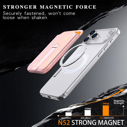 Laxrue“Luxury Fold Stand Holder For Magsafe Magnetic Wallet Clip For iPhone 15 16 17 Pro Max Acrylic Card Bag Phone Case Accessories