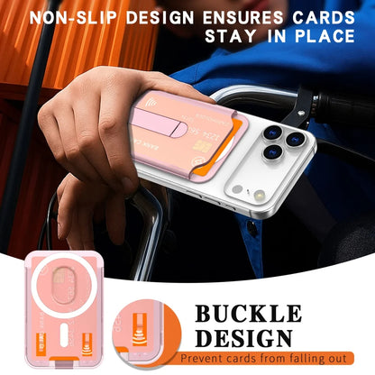 Laxrue“Luxury Fold Stand Holder For Magsafe Magnetic Wallet Clip For iPhone 15 16 17 Pro Max Acrylic Card Bag Phone Case Accessories