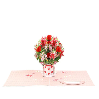 Brand New Romantic Forever Blooming Flower Pop Up Cards Valentine's Day Greeting Cards Ideal Couple Gifts for Holiday Surprise