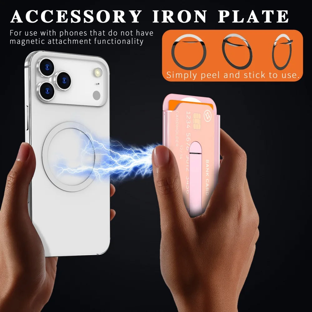 Laxrue“Luxury Fold Stand Holder For Magsafe Magnetic Wallet Clip For iPhone 15 16 17 Pro Max Acrylic Card Bag Phone Case Accessories